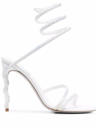 Rene Caovilla Sandali Cecile con strass 120mm - Bianco