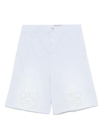Loewe debossed-Anagram shorts - men - Cotton - 46 - Blue