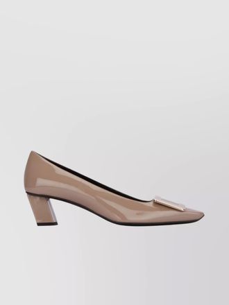 Roger Vivier pointed toe pumps with low block heel and patent finish