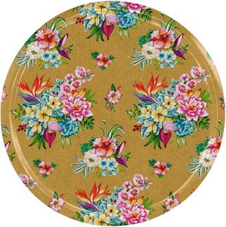 Vent de Bohème Bandeja de madera estampada floral Ø46cm
