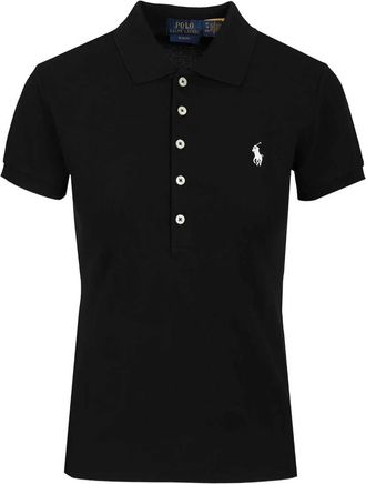 Ralph Lauren Polo Black White PP Polo Shirt - Dames - Polos - Zwart - M - Tops