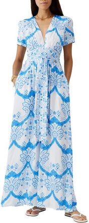 Melissa Odabash Lou Print Cover-Up Maxi Dress in Florian at Nordstrom, Size X-Small