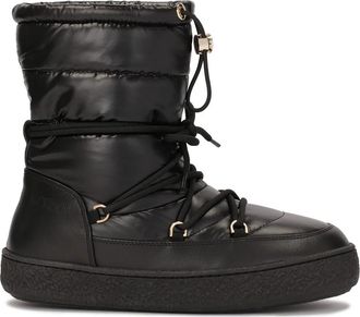 Kazar Zwarte ge&iuml;soleerde sneeuwlaarzen gemaakt van gecombineerde materialen - Dames - Winterlaarzen - Zwart - 41 EU - Leer - Schoenen