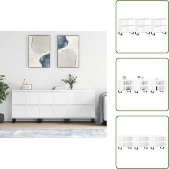 vidaXL Credenze con supporto a parete - vidaXL Credenze 3 pz Bianco Lucido in Legno Multistrato - Credenze per soggiorno