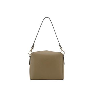 Pourchet Tassen, Dames, Groen, ONE Size, Leer, Cassetta Schoudertas