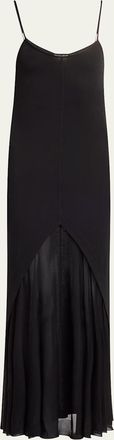 Giorgio Armani Sheer Skirt Panel Jersey Dress