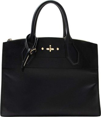Louis Vuitton Black Calfskin City Steamer Mm (Authentic Pre-Loved)