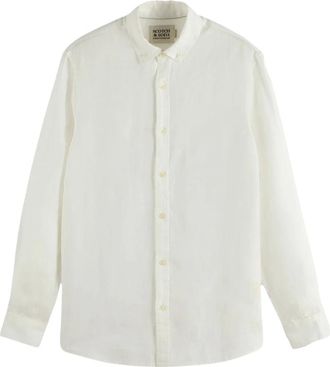 Scotch & Soda Heren, Overhemden, Wit, Maat: S Linnen