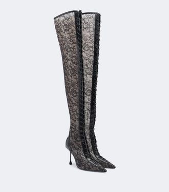 Jimmy Choo London Botas mosqueteras Scarlett de encaje