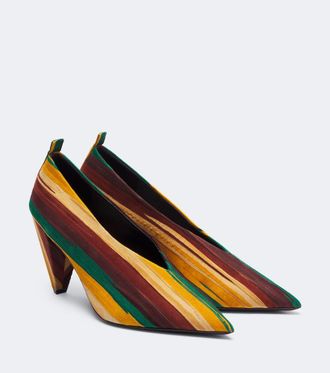 Loewe Salones Origami Cubic de piel a rayas