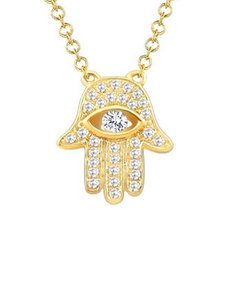 Sabrina Designs 14K 0.11 Ct. Tw. Diamond Hamsa Necklace