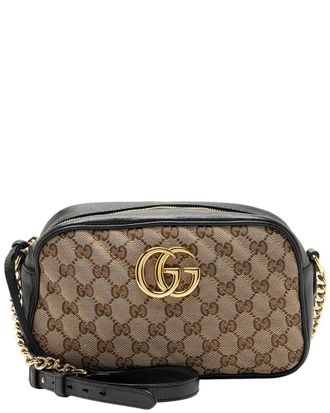 Gucci Beige Matelasse Gg Canvas Gg Marmont Small Camera Bag (Authentic Pre- Loved)