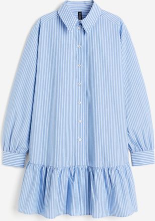 H&M Blusenkleid aus Popeline - Blue