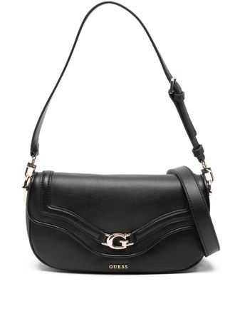 Guess Co Dea logo-plaque shoulder bag - women - Polyurethane/Polyester - One Size - Black
