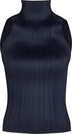 Pleats Please Issey Miyake Pleated Woven top - Navy - 5