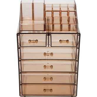 Sorbus Acrylic 6 Drawer & Top Organizer Cosmetics Makeup & Jewelry Storage Case Display Set in Brown at Nordstrom Rack