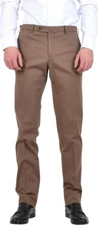 PT01 Slim Fit Bruine Chinos Broek - Heren - Slim Fit Broeken - Bruin - W40 - Katoen - Broeken