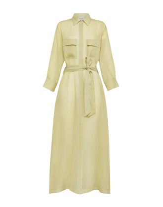 Forte_Forte Green Cupro Shirt Dress With Belt
