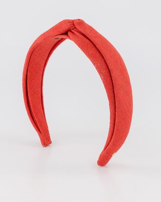 Alexandre de Paris Saharienne Linen Headband in Blood Orange at Nordstrom