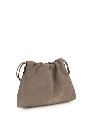 Brunello Cucinelli Womens Pouch Bag Suede Shore Calf Leather Clutch