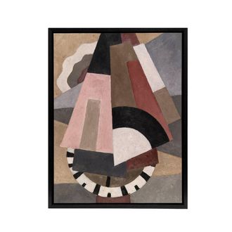 Artery8 Provincetown Abstract Painting Hartley Black Framed Canvas Art Print in Brown | Size: W24 x H32