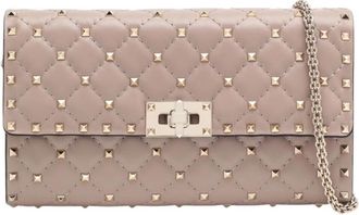 Valentino Garavani Rockstud Spike Schoudertas - Dames - Schoudertassen - Beige - ONE Size - Leer - Tassen