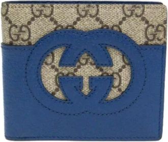 Gucci Pre-owned Canvas Portemonnee - unisex - Vintage Accessoires - Blauw - ONE Size - Vintage