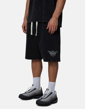 Good For Nothing Pantaloncini ampi neri con cuciture a pinces-Nero