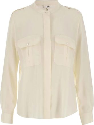 Chlo&eacute; Camicia con colletto alla coreana - Toni neutri