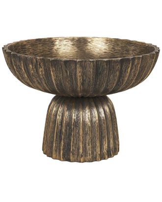 Mercana Ciaran Fluted Textured Antiqued Metal Decorative Bowl