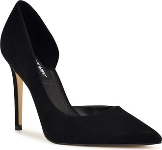 Nine West Folowe Half dOrsay Pump in Black Velvet at Nordstrom, Size 5.5