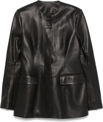 Toteme Lamb Leather Collarless Structured Jacket
