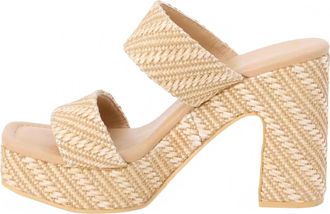 Matisse Footwear Womens Gem Block Heel Platform Sandals In Tan