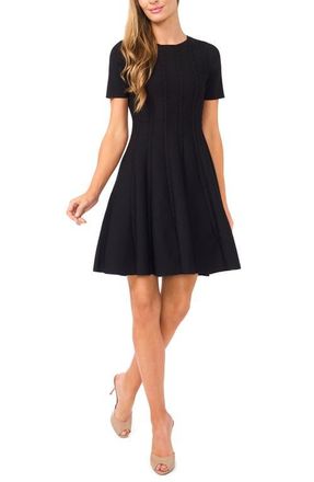 Ted Baker Ella Ribbon Stitch Fit & Flare Dress in Rich Black at Nordstrom, Size X-Small