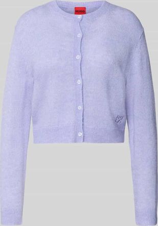 HUGO BOSS Regular Fit Strickjacke mit Woll-Anteil Modell SFEBRA in Flieder, Gr&ouml;&szlig;e XXL