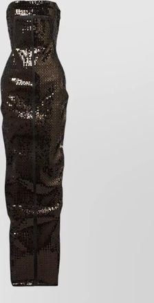 Rick Owens strapless sequin dress knee length slit