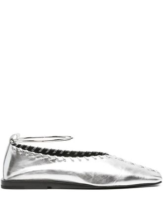 Jil Sander Ballerinas met enkelbandje - SKY GREY/SILVER