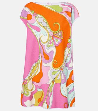 Pucci Abito corto Orchidee in misto cotone