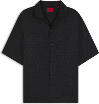 HUGO BOSS Oversized-fit shirt with jacquard pattern