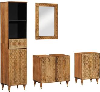 vidaXL Conjunto De Muebles De Ba&ntilde;o 4 Piezas Madera Maciza De Mango Vidaxl