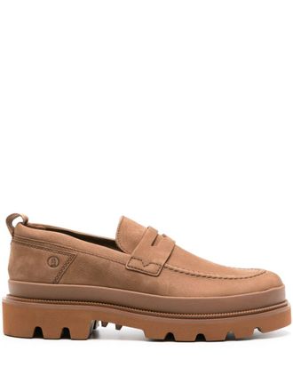 Clarks Badell Step leather loafers - men - Calf Leather/Calf Leather/Rubber/Fabric - 41.5 - Brown