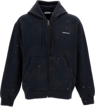 Carhartt Work in Progress Black Painter Cotton Jersey Hoodie