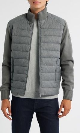 Save The Duck Gio Mixed Media Hybrid Jacket in Mid Grey Melange at Nordstrom Rack, Size Xx-Large