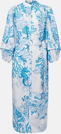 Poupette St Barth Abito chemisier Cathy in cotone con stampa