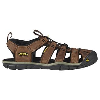 Keen Clearwater CNX Leather Mens Hook and loop Sandals - Dark Earth Black - Size:UK 12