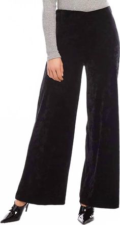 Karen Kane Crushed Velvet Pants In Black