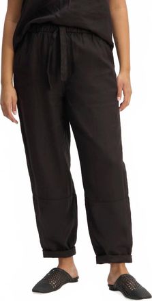 Everlane Womens The Linen Pull On Barrel Pants In Black