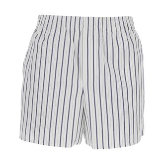 Ami Casual Shorts, female, White, Size: M Striped Cotton Poplin Shorts