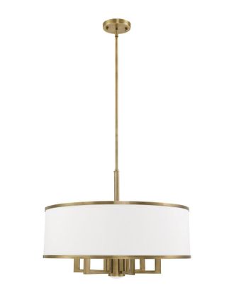 Livex Lighting Livex Park Ridge 7 Lt Antique Brass Pendant Chandelier