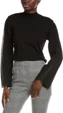 Vince Camuto Mesh Sleeve Sweater